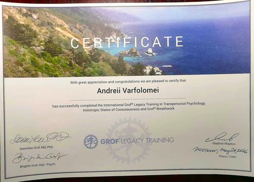Сертификат Grof Legacy Training